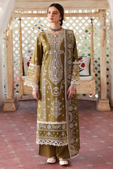 MAHNUR - 3PC DHANAK EMBROIDERED SHIRT WITH DHANAK EMBROIDERED SHAWL AND TROUSER - HZG2227